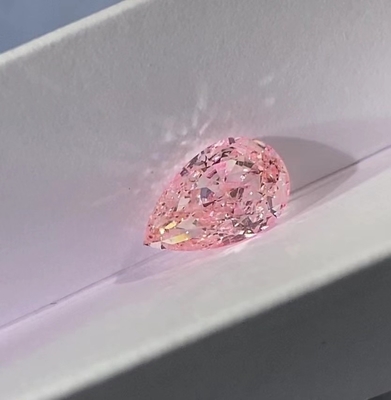 Decorações cor-de-rosa crescidas laboratório da joia dos diamantes da forma do corte da pera VS1