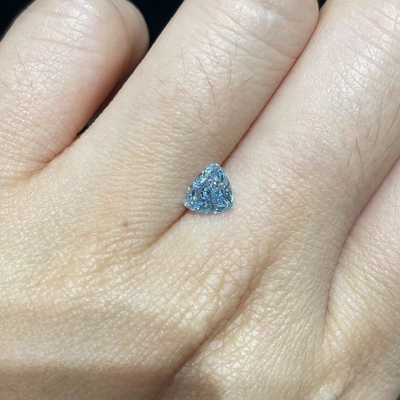 o laboratório 0.89Carat criou os diamantes coloridos triangulares cortou diamantes sintéticos azuis