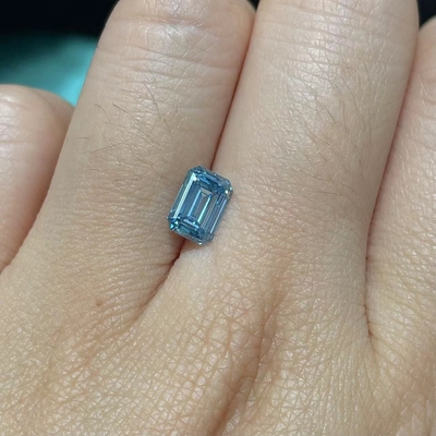 10 Mohs laboratório azul Emerald Cut Diamond crescido IGI certificaram