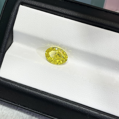Canário Amarelo Diamante Lab Grown Oval Cut 2.1ct Diamante Certificado IGI
