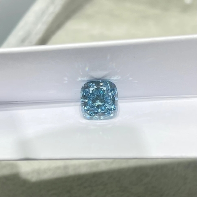 Corte brilhante 1.17ct Diamond Lab Grown Colored Diamonds azul VS1 do coxim