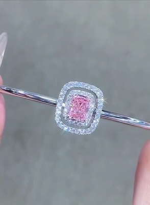 Pênis rosa de diamante de laboratório de crescimento radiante de corte radiante de forma NGTC certificado