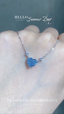 Colar de diamantes criado pelo Blue Lab, corte de coração de 1,51ct. Certificado GRC.