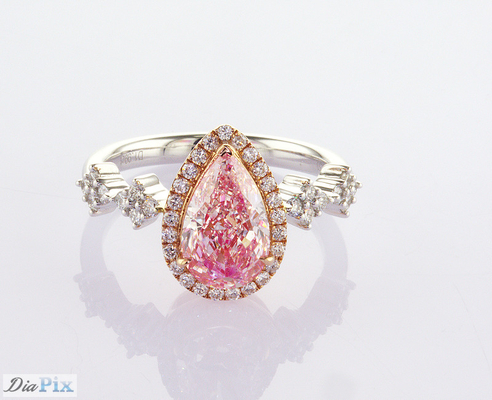2.31ct Pear Cut Fancy Pink Lab Grown Diamond Halo Ring IGI Certificado para Mulheres Casamento