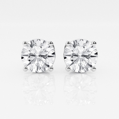 4 garras brincos AU750 CVD DEF VS VVS redondo Diamante sintético cultivado em laboratório Certificado IGI