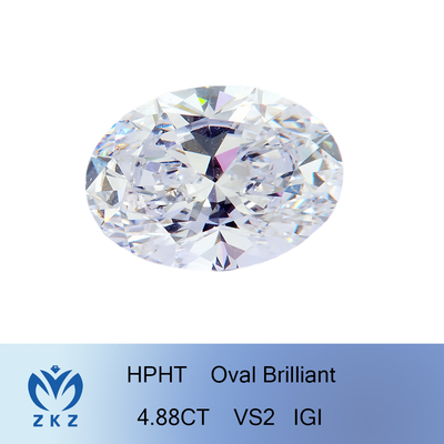 Laboratório oval os diamantes altos crescidos da claridade afrouxam a cor branca customizável
