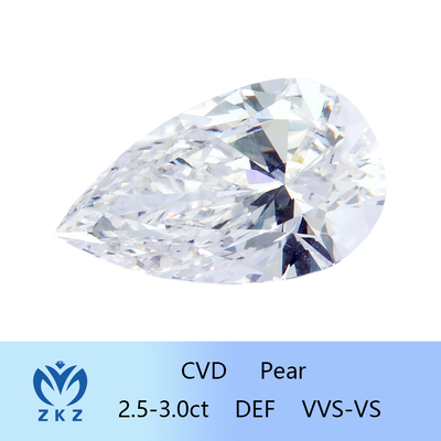 2.5ct-3ct sintético como cultivado CVD laboratório cultivado diamante solto pêra cortado diamante