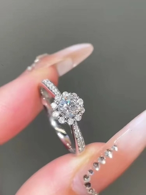 Flor-de-sol Anéis de diamante cultivados em laboratório Proposta de casamento Anéis de casamento