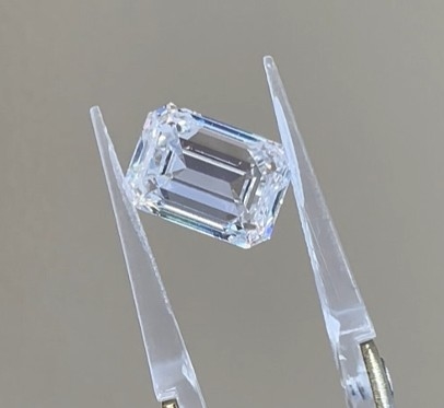 3ct incolor cultivado em laboratório branco diamante esmeralda corte F VVS com certificação IGI