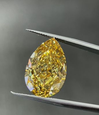 18CT Pear Lab Grown Diamonds IGI Certified Diamonds Lab Created Yellow Diamonds CVD