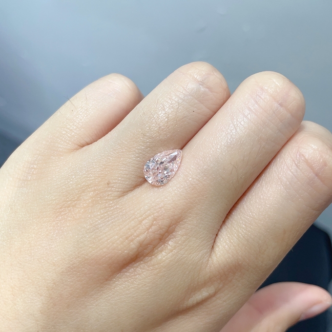 1.64CT pera-deu forma do rosa decorativo variante brilhante da broca do cultivo do rosa do laboratório ao diamante oval 3 do cultivo