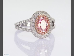 0.89ct Laboratório Criado Sintético Fancy Pink CVD Diamante IGI Certificado 18K White Gold Set Diamante Anel