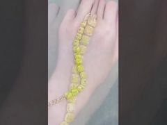 Diamante Pulseira de tênis Diamante cultivado Diamante amarelo Jóias almofada Forma Diamante