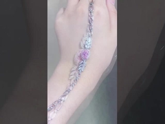 Pulseira de diamante Cultivado Diamantes Produção de jóias Rosa Pulseira de diamante Forma oval