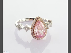 Classic Halo Ring Total 2.31ct Pear Cut Fancy Pink Color Lab Adultos Diamante IGI Certificado Mulheres Weddi