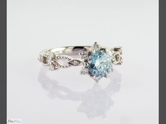 18K White Gold Set IGI Certified Lab Cultivado azul sintético CVD Diamante 1.01ct Main Stone Custom Weddi