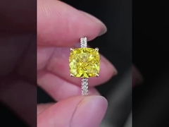 Diamante fabricado em laboratório joalharia de laboratório anéis de diamante crescidos noivado anel de casamento diamante amarelo