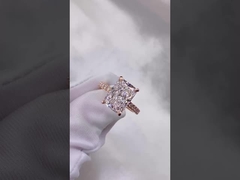 Anel de diamante radiante Anel de diamante branco Anel de noivado Anéis de casamento Anéis de diamante de laboratório