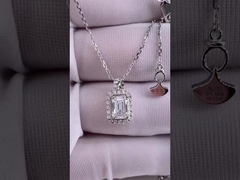 Emerald Lab Criado Diamante Pendente Colar Laboratório Diamante Jewelry Setting Pendente