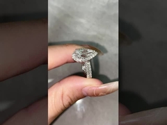 Double Bands Diamond Ring Pear diamond ring Engagement Wedding Rings Anéis de diamantes de laboratório