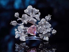 Design de jóias Rosa de laboratório de diamantes crescidos Anéis de luxo Design para festa forma de coração Anel de diamante