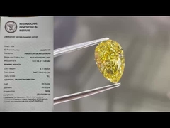 4CT CVD Amarelo Laboratório Crescido Diamante forma de pera Fantástico Amarelo Vivo Anéis IGI Colar